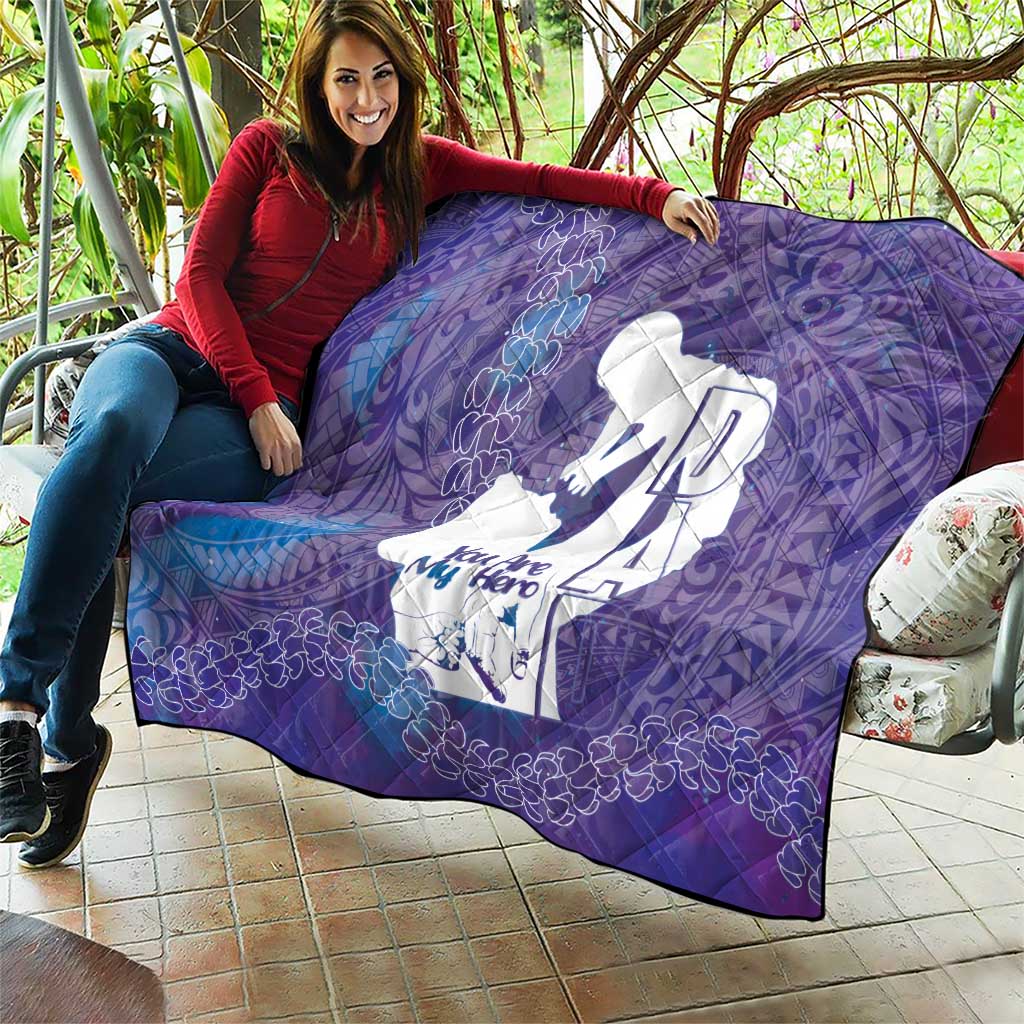 Purple Polynesia Father's Day Quilt Dad You Are My Hero LT14 - Polynesian Pride