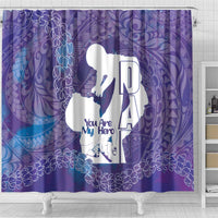 Purple Polynesia Father's Day Shower Curtain Dad You Are My Hero