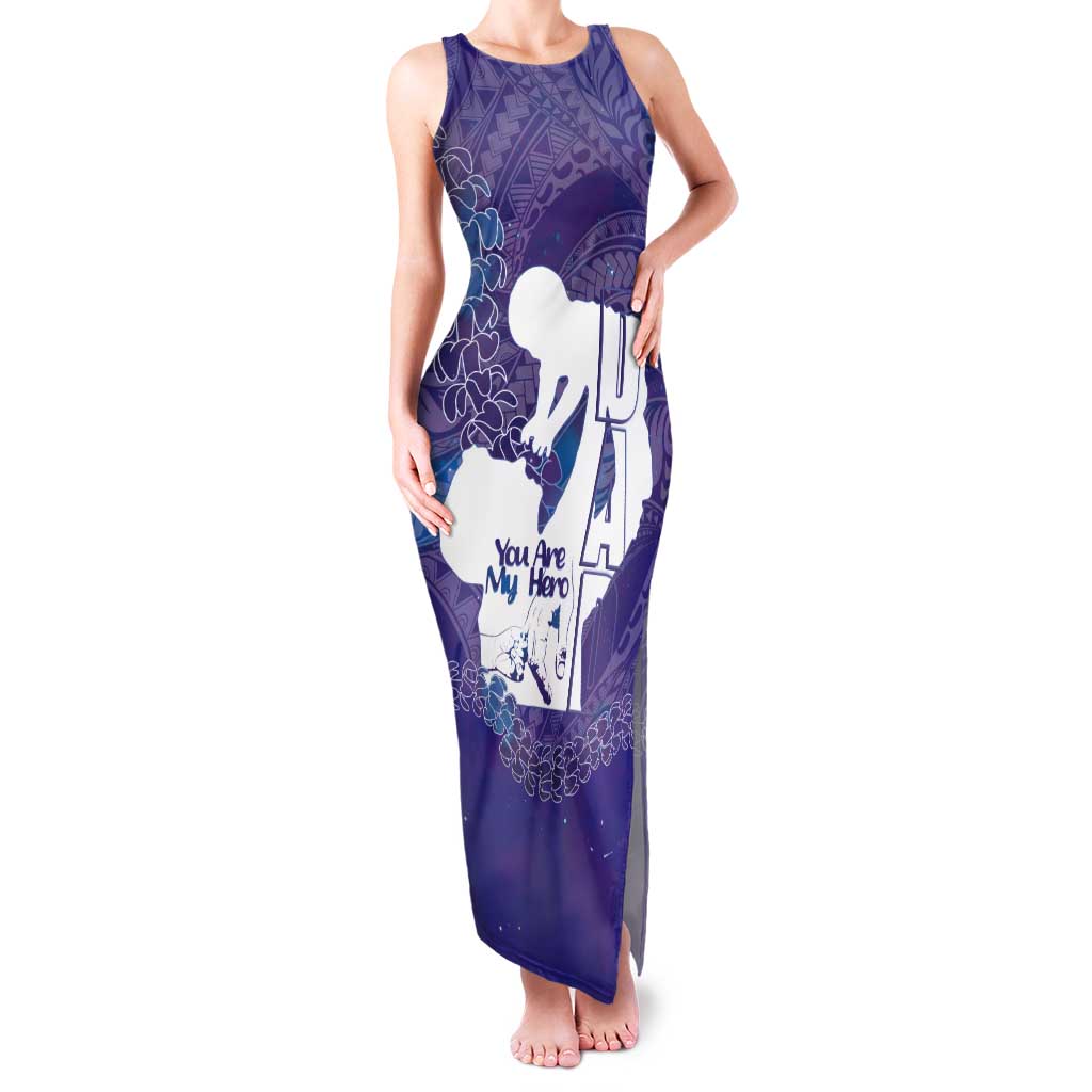 Purple Polynesia Father's Day Tank Maxi Dress Dad You Are My Hero