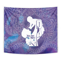 Purple Polynesia Father's Day Tapestry Dad You Are My Hero