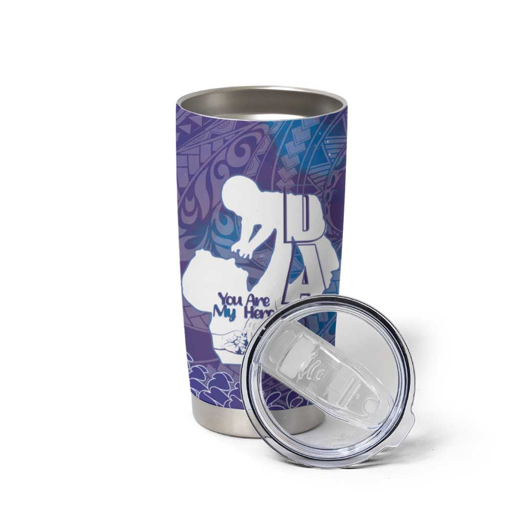 Purple Polynesia Father's Day Tumbler Cup Dad You Are My Hero