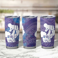 Purple Polynesia Father's Day Tumbler Cup Dad You Are My Hero