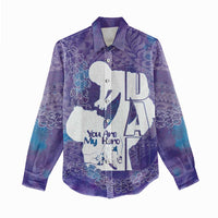 Purple Polynesia Father's Day Women Casual Shirt Dad You Are My Hero