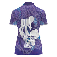 Purple Polynesia Father's Day Women Polo Shirt Dad You Are My Hero