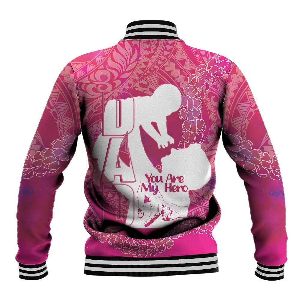 Pink Polynesia Father's Day Baseball Jacket Dad You Are My Hero LT14 - Polynesian Pride