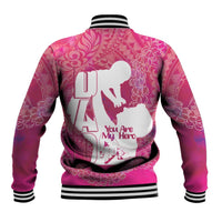 Pink Polynesia Father's Day Baseball Jacket Dad You Are My Hero LT14 - Polynesian Pride
