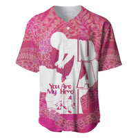Pink Polynesia Father's Day Baseball Jersey Dad You Are My Hero LT14 Pink - Polynesian Pride