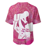 Pink Polynesia Father's Day Baseball Jersey Dad You Are My Hero LT14 - Polynesian Pride