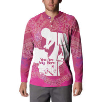 Pink Polynesia Father's Day Button Sweatshirt Dad You Are My Hero LT14 - Polynesian Pride