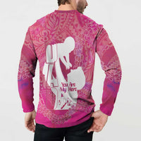 Pink Polynesia Father's Day Button Sweatshirt Dad You Are My Hero LT14 - Polynesian Pride