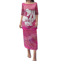 Pink Polynesia Father's Day Family Matching Puletasi and Hawaiian Shirt Dad You Are My Hero LT14 Mom's Dress Pink - Polynesian Pride