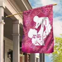 Pink Polynesia Father's Day Garden Flag Dad You Are My Hero