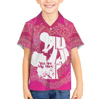 Pink Polynesia Father's Day Kid Hawaiian Shirt Dad You Are My Hero LT14 Kid Pink - Polynesian Pride