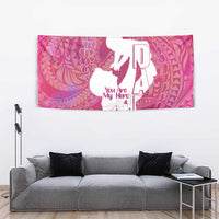 Pink Polynesia Father's Day Tapestry Dad You Are My Hero