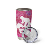 Pink Polynesia Father's Day Tumbler Cup Dad You Are My Hero