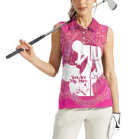 Pink Polynesia Father's Day Women Sleeveless Polo Shirt Dad You Are My Hero LT14 - Polynesian Pride