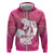 Pink Polynesia Father's Day Zip Hoodie Dad You Are My Hero