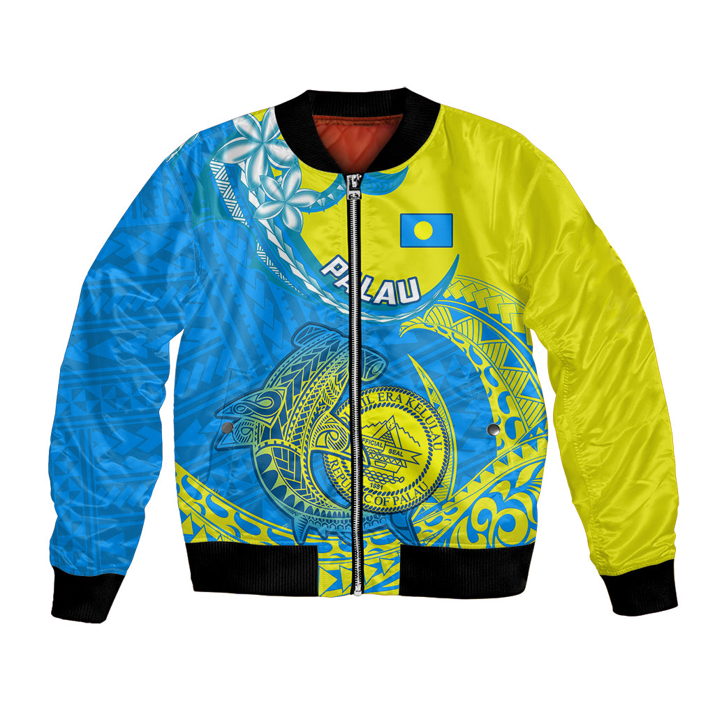 Palau Independence Day Bomber Jacket Happy 29th Anniversary Polynesian Hammerhead Shark LT14 Unisex Blue - Polynesian Pride