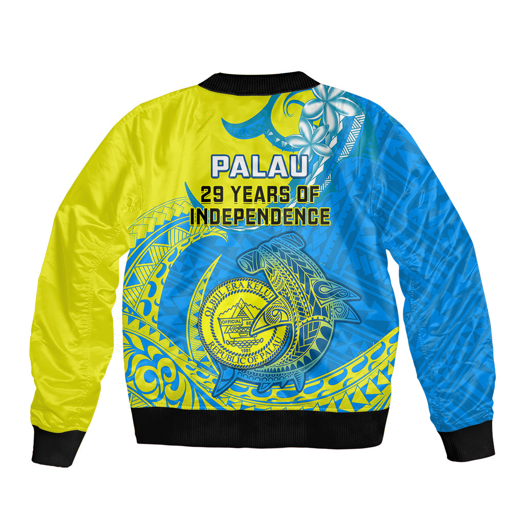 Palau Independence Day Bomber Jacket Happy 29th Anniversary Polynesian Hammerhead Shark LT14 - Polynesian Pride