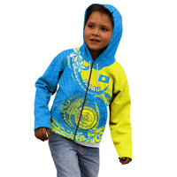 Personalised Palau Independence Day Kid Hoodie Happy 29th Anniversary Polynesian Hammerhead Shark LT14 - Polynesian Pride