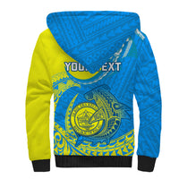 Personalised Palau Independence Day Sherpa Hoodie Happy 29th Anniversary Polynesian Hammerhead Shark LT14 - Polynesian Pride