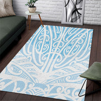 Blue New Zealand Puhoro Maori Tattoo Area Rug