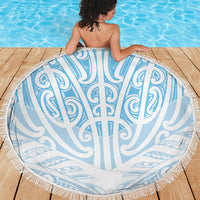 Blue New Zealand Puhoro Maori Tattoo Beach Blanket