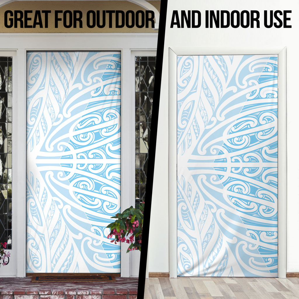 Blue New Zealand Puhoro Maori Tattoo Door Cover