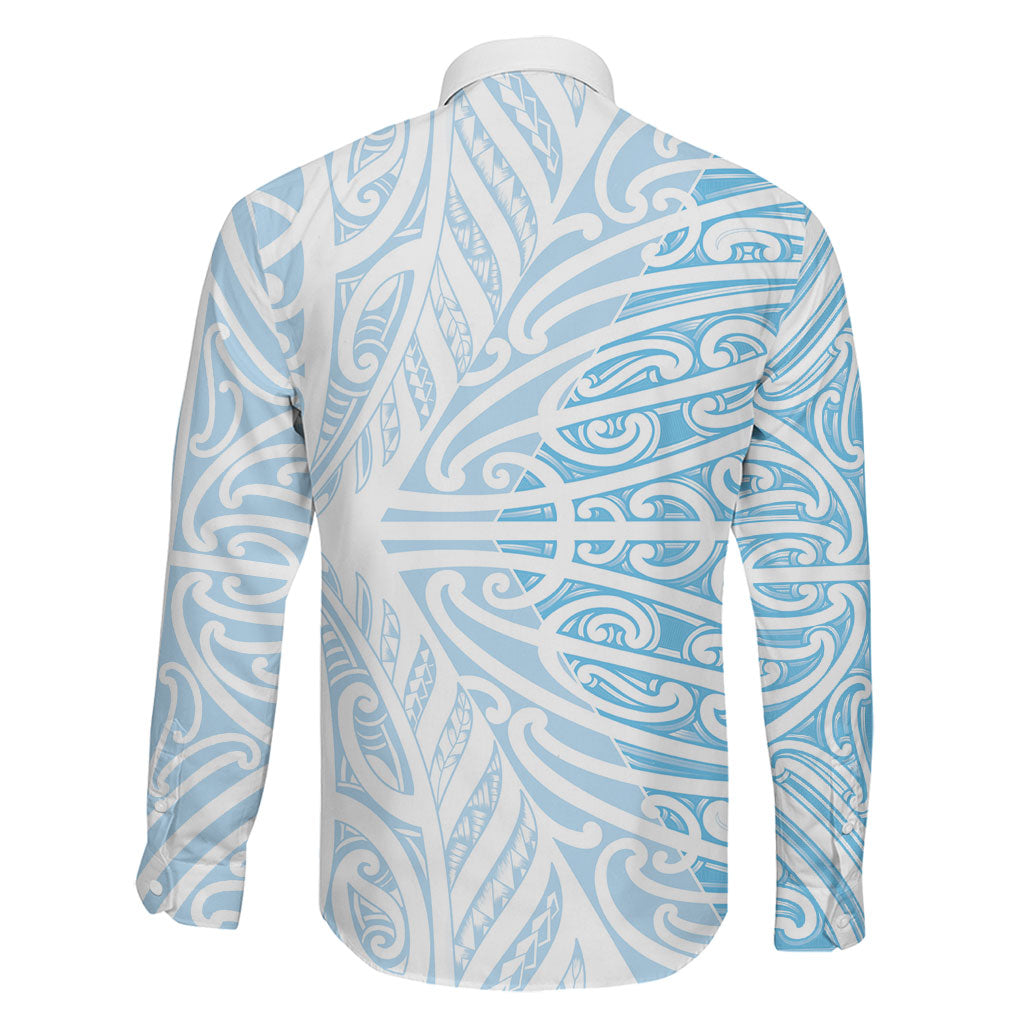Blue New Zealand Puhoro Maori Tattoo Family Matching Mermaid Dress and Hawaiian Shirt