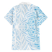 Blue New Zealand Puhoro Maori Tattoo Family Matching Puletasi and Hawaiian Shirt