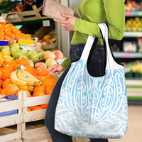 Blue New Zealand Puhoro Maori Tattoo Grocery Bag