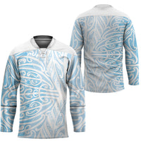 Blue New Zealand Puhoro Maori Tattoo Hockey Jersey