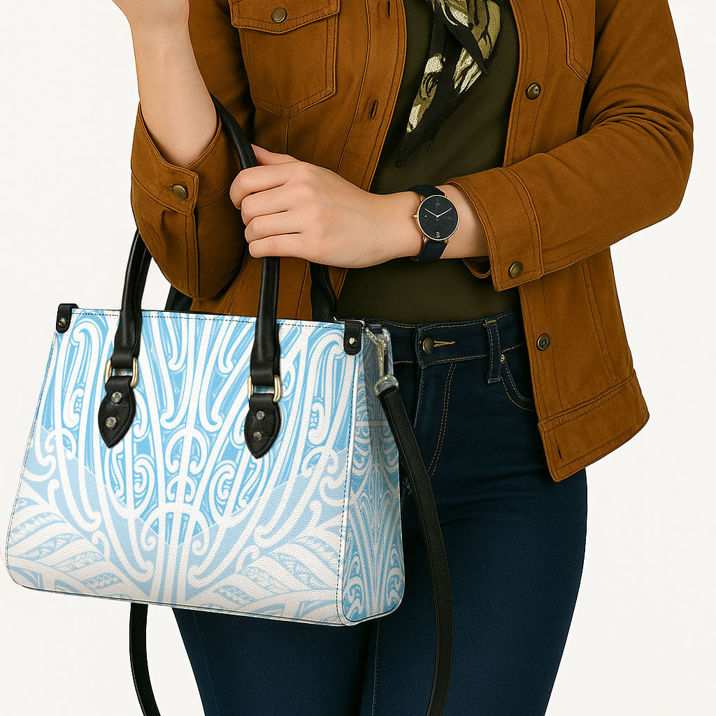 Blue New Zealand Puhoro Maori Tattoo Leather Bag
