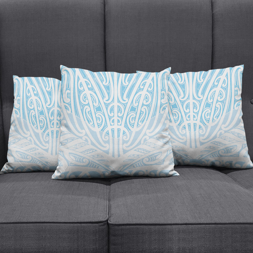 Blue New Zealand Puhoro Maori Tattoo Pillow Cover