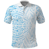 Blue New Zealand Puhoro Maori Tattoo Polo Shirt