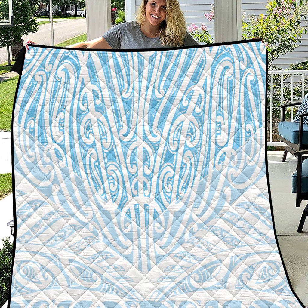 Blue New Zealand Puhoro Maori Tattoo Quilt LT14 Blue - Polynesian Pride