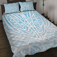 Blue New Zealand Puhoro Maori Tattoo Quilt Bed Set