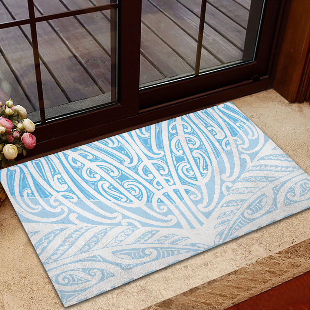 Blue New Zealand Puhoro Maori Tattoo Rubber Doormat