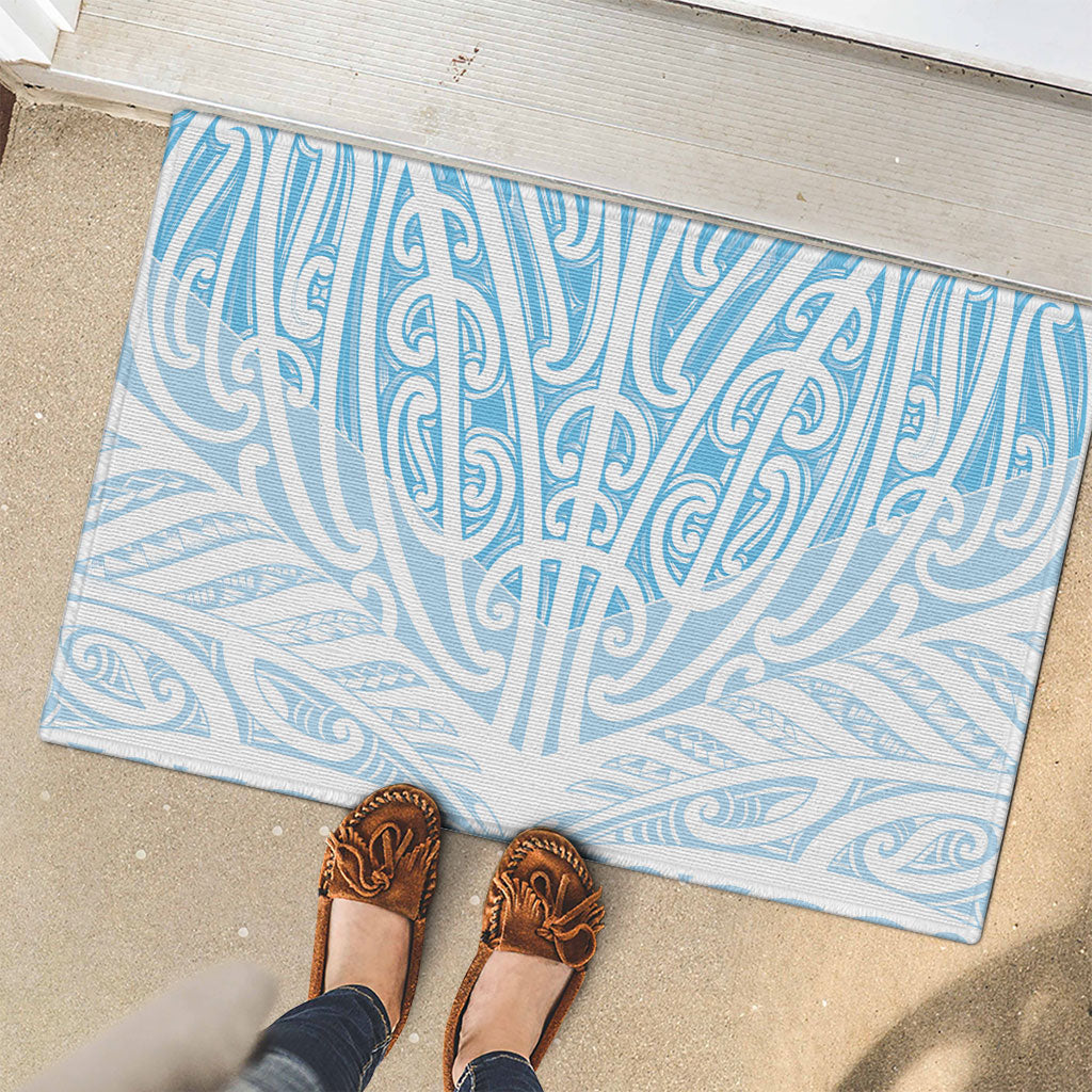 Blue New Zealand Puhoro Maori Tattoo Rubber Doormat