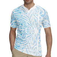 Blue New Zealand Puhoro Maori Tattoo Rugby Jersey
