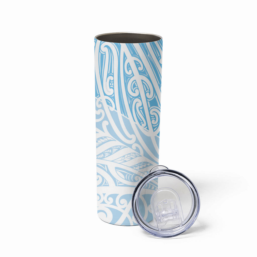 Blue New Zealand Puhoro Maori Tattoo Skinny Tumbler