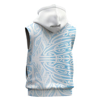 Blue New Zealand Puhoro Maori Tattoo Sleeveless Hoodie