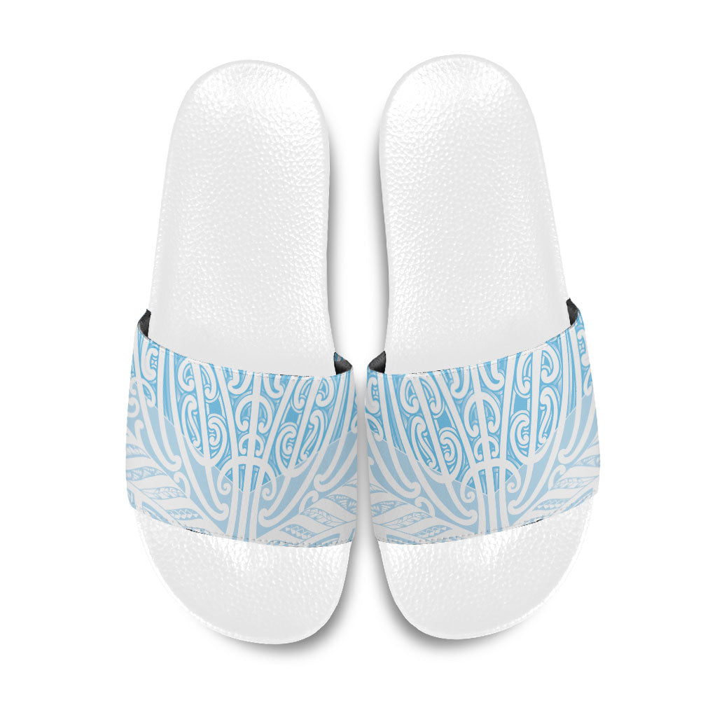 Blue New Zealand Puhoro Maori Tattoo Slide Sandals