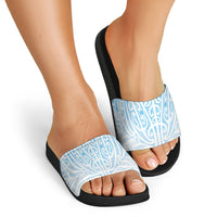Blue New Zealand Puhoro Maori Tattoo Slide Sandals
