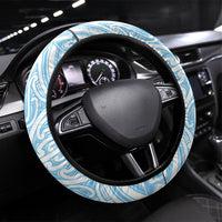 Blue New Zealand Puhoro Maori Tattoo Steering Wheel Cover