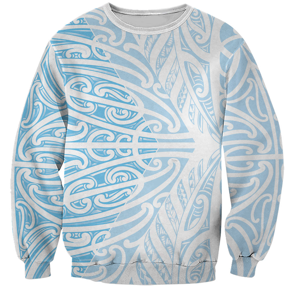 Blue New Zealand Puhoro Maori Tattoo Sweatshirt