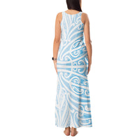 Blue New Zealand Puhoro Maori Tattoo Tank Maxi Dress