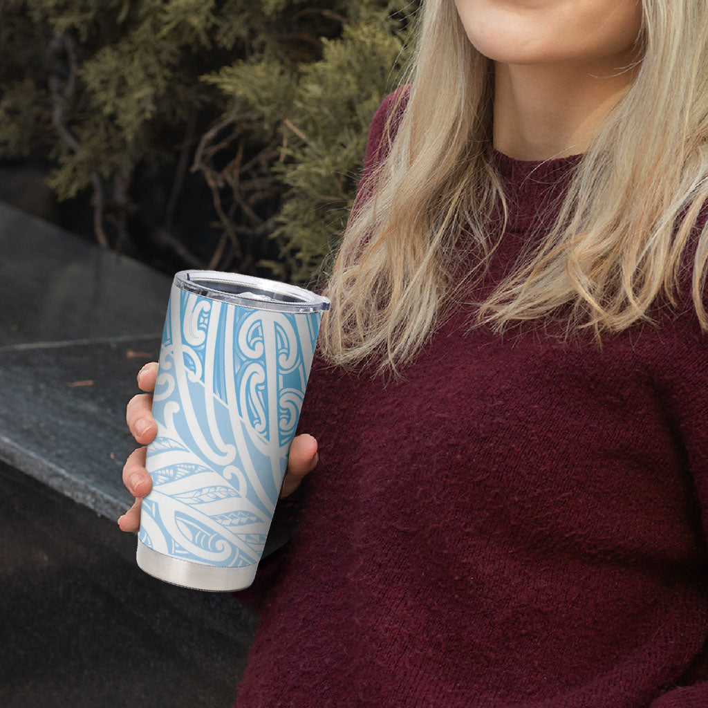 Blue New Zealand Puhoro Maori Tattoo Tumbler Cup
