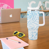 Blue New Zealand Puhoro Maori Tattoo Tumbler With Handle