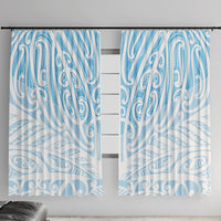 Blue New Zealand Puhoro Maori Tattoo Window Curtain
